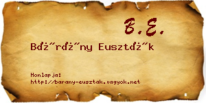 Bárány Euszták névjegykártya